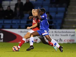Gillingham V Bristol City Prints: Bristol City vs Gillingham: Intense Battle for the Ball - FA Cup Round One