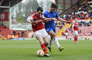 Bristol City V Gillingham Prints: Bristol City vs Gillingham: Intense Moment as Moloney and Dack Clash
