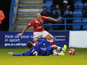 Gillingham V Bristol City Prints: Bristol City vs Gillingham: Intense Moment at Priestfield Stadium, FA Cup Round One