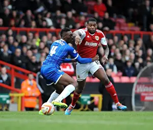 Bristol City V Gillingham Prints: Bristol City vs Gillingham: Jay Emmanuel-Thomas vs Amine Linganzi Battle in Sky Bet League One Clash
