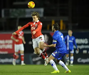 Bristol City V Gillingham JPT Prints: Bristol City vs Gillingham: Luke Freeman Outmuscles Doug Loft in Johnstone's Paint Trophy Clash