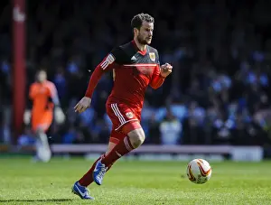 Bristol City vs. Huddersfield: Matthew Bates in Action during the Npower Championship Match, 2013