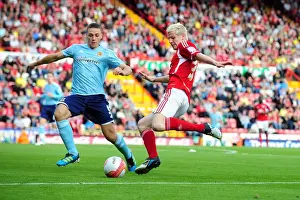 Bristol City V Hull City Prints: Bristol City vs Hull City, 24/09/2011: Ryan McGivern's Cross in Championship Match at Ashton Gate Stadium