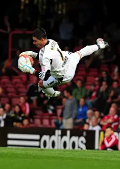 Bristol City V Hull City Prints: Bristol City vs Hull City, Championship 2011: Adriano Basso Saves for Hull City at Ashton Gate