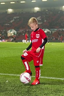 Images Dated 25th October 2016: Bristol City vs Hull City in EFL Cup: Excited Mascot at Ashton Gate Stadium, October 2016
