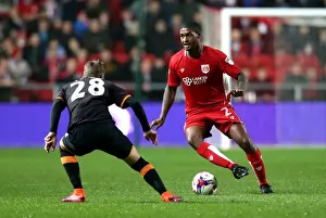 Bristol City V Hull City Prints: Bristol City vs Hull City: Mark Little vs Josh Tymon Clash at Ashton Gate, 2016