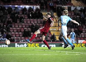 Images Dated 27th October 2012: Bristol City vs Hull City: Steven Davies Misses a Key Header