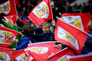 Bristol City vs Ipswich Town: Flagbearers at Ashton Gate