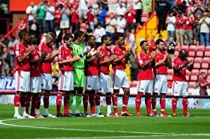 Images Dated 6th August 2011: Bristol City vs Ipswich Town: A Moment of Respect (06.08.2011, Championship)