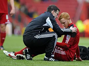 Bristol City V Ipswich Town Prints: Bristol City vs Ipswich Town: Ryan Taylor Receives Treatment in Npower Championship Match
