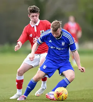 Bristol City vs Ipswich Town: Tom Fry Marks Kyle Hammond during U21 PDL2 Training Session