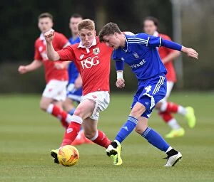 Images Dated 13th April 2015: Bristol City vs Ipswich Town: A Training Ground Battle - Lemonheigh-Evans vs Blanchfield