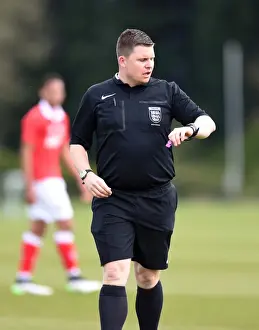 Bristol City V Ipswich U21s Prints: Bristol City vs Ipswich Town U21s: Referee Christopher Wicks Overssees the Action