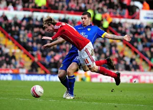 Bristol City vs Leeds United: Martyn Woolford Foul by Bradley Johnson - Championship Clash at Ashton Gate Stadium (February 12, 2011)