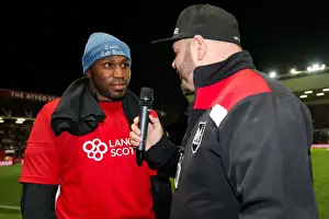 Bristol City V Leeds United Prints: Bristol City vs Leeds United: Boxers Interviewed Pitchside at Ashton Gate Stadium