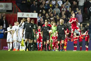 Bristol City vs Leeds United: Players Take the Field at Ashton Gate Stadium, 2016