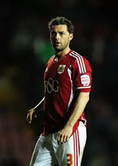 Images Dated 6th March 2012: Bristol City vs Leicester City: Jamie McAllister Focuses at Ashton Gate Stadium, 2012
