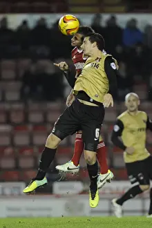 Bristol City vs Leyton Orient: Intense Battle for the Ball between Sam Baldock and Mathieu Baudry