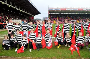 Bristol City vs Middlesbrough: Flag-Bearing Fans at Ashton Gate