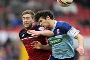 Bristol City vs Middlesbrough: Steven Davies vs George Friend Battle for High Ball