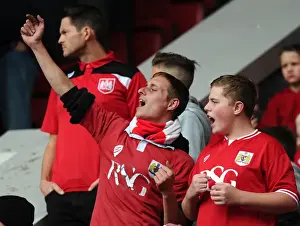 Bristol City V MK Dons Prints: Bristol City vs MK Dons: Intense Moment at Ashton Gate