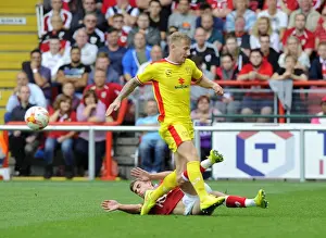 Bristol City V MK Dons Prints: Bristol City vs MK Dons: Joe Bryan Tackles Kyle McFadzean in Sky Bet League One Clash