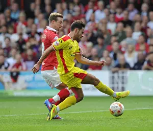 Bristol City V MK Dons Prints: Bristol City vs MK Dons: Wade Elliott vs George Baldock Battle for Supremacy in Sky Bet League One Clash