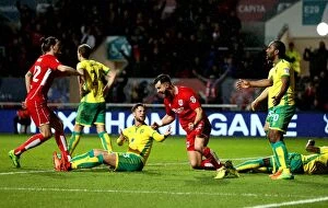 Images Dated 7th March 2017: Bristol City vs Norwich City: Bailey Wright Scores the Equalizer - Sky Bet Championship (07/03/2017)