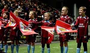 Bristol City V Norwich City Prints: Bristol City vs Norwich City: First Half Flag Bearers, Ashton Gate, 2017