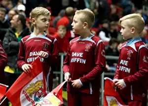 Bristol City V Norwich City Prints: Bristol City vs Norwich City: Flag Bearers at Ashton Gate