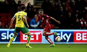Images Dated 7th March 2017: Bristol City vs Norwich City: Zak Vyner Passes the Ball at Ashton Gate, Sky Bet Championship