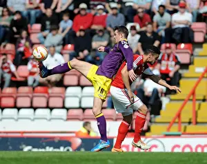 Bristol City V Notts County Prints: Bristol City vs Notts County: Intense Moment between Derrick Williams and James Spencer