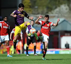Bristol City vs Notts County: Sam Baldock vs Alan Sheehan - Intense Football Showdown at Ashton Gate, 2014