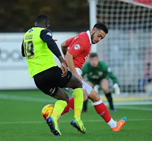 Oldham Prints: Bristol City vs Oldham: Derrick Williams Fights for Possession at Ashton Gate