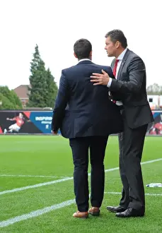 Oldham Prints: Bristol City vs Oldham: Lee Johnson and Steve Cotterill Shake Hands Before Kick-off