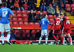 Bristol City vs Peterborough: Lee Tomlin's Red Card for Foul on Greg Cunningham (Championship Football)