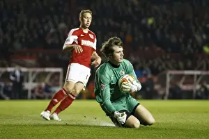 Bristol City V Port Vale Prints: Bristol City vs Port Vale: Goalkeeper Sam Johnson Focuses on the Ball, Ashton Gate, 2014