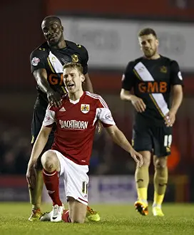Gate Prints: Bristol City vs Port Vale: Scott Wagstaff Reacts to Foul by Anthony Griffith