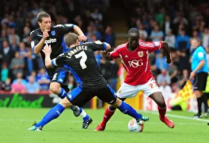 Bristol City V Portsmouth Prints: Bristol City vs Portsmouth: Albert Adomah vs Liam Lawrence Battle in 2008 Championship Match