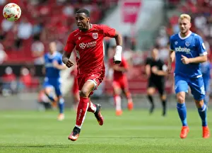 Framed Print : Bristol City vs Portsmouth: Jonathan Kodjia in Action at Ashton Gate Stadium (Pre-Season Friendly, 2016)