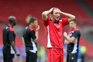 Bristol City V Portsmouth Prints: Bristol City vs Portsmouth: Luke Ayling's Focus at Ashton Gate (Pre-Season Friendly)