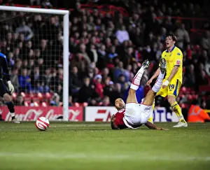 Framed Print : Bristol City vs Preston North End: A Football Rivalry Unfolds - Season 09-10
