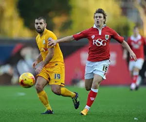 Bristol City V Preston North End Prints: Bristol City vs Preston North End: Luke Freeman Chases Down John Welsh