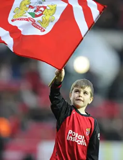 Bristol City V QPR Prints: Bristol City vs QPR: Flag-Bearing Supporters at Ashton Gate, 2015