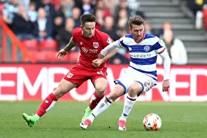Bristol City V Queens Park Rangers Prints: Bristol City vs. Queens Park Rangers: Luke Freeman Holds Off Josh Brownhill