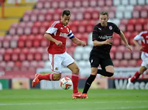 Bristol City V Reading Prints: Bristol City vs Reading: Intense Moment Between Sam Baldock and Chris Gunter