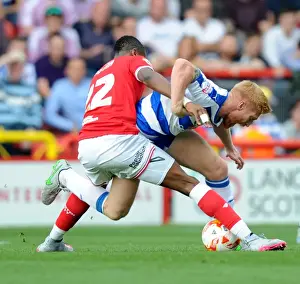 Bristol City V Reading Prints: Bristol City vs Reading: Kodjia vs McShane - A Championship Battle at Ashton Gate, 2015