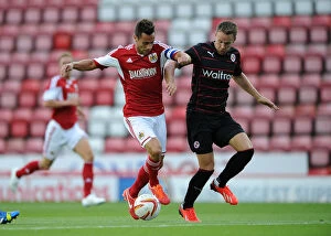 Images Dated 24th July 2013: Bristol City vs. Reading: Sam Baldock and Chris Gunter Clash on the Field