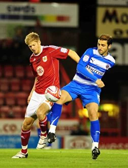 Images Dated 19th October 2010: Bristol City vs. Reading: Stead vs. Khizanishvili Clash in Npower Championship Match