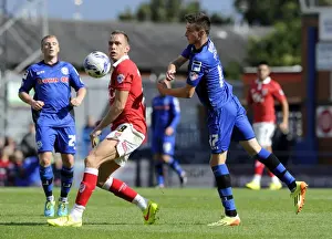 Rochdale V Bristol City Prints: Bristol City vs Rochdale: Wilbraham and Tanser Battle for Ball in Sky Bet League One Clash